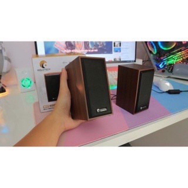 Bộ 2 Loa vi tính chuẩn 2.0 LeerFei D-091 vỏ gỗ, cho PC, Laptop, Điện thoại, âm thanh cực đỉnh, chân nguồn usb cổng 3.5.
