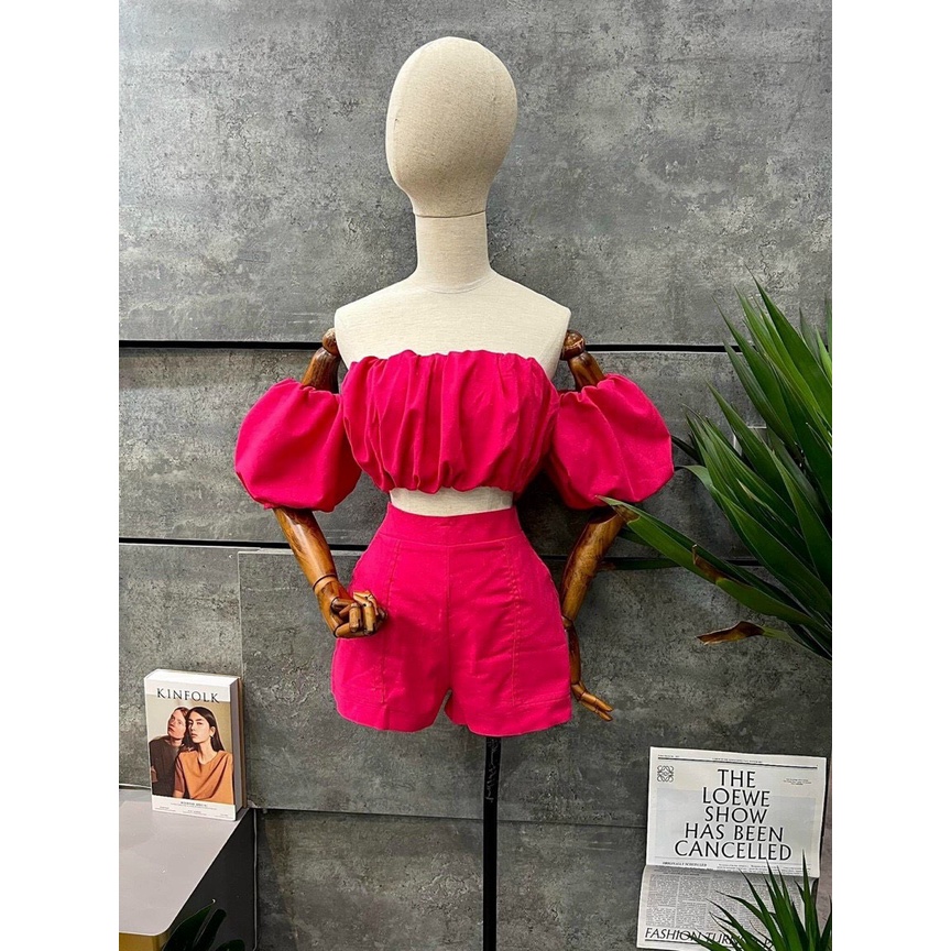 sét bộ đùi áo bệt vai tay phồng