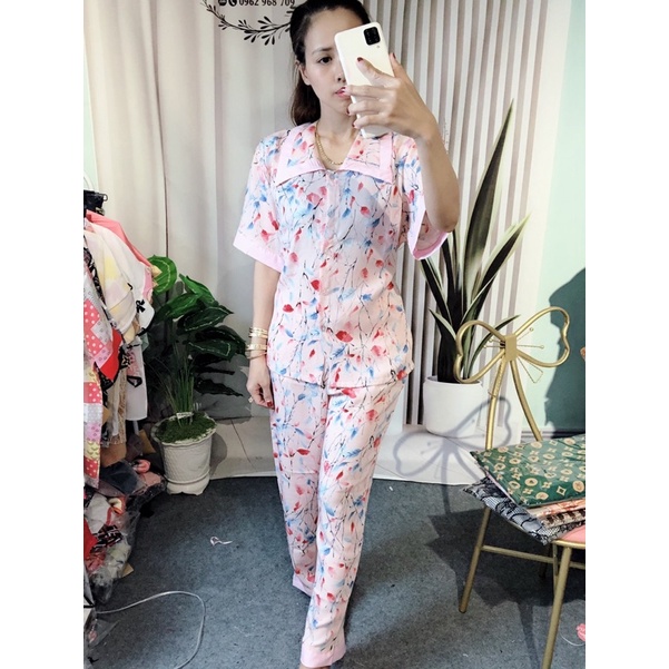 Đồ bộ mặc nhà lụa mango form 65 kí