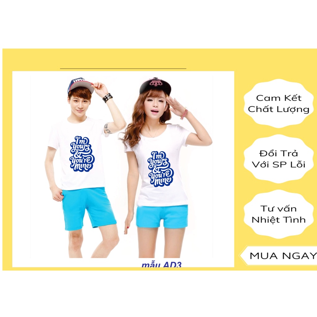 Áo đôi nam nữ tay cộc in hình ngộ nghĩnh , áo cặp in hình phong cách HÀN QUỐC