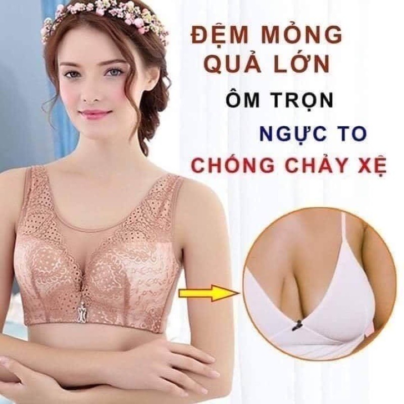 Áo lót ngực mút mỏng cho ngực to, áo ngực BIGSIZE mút mỏng không gọng, che khuyết điểm mỡ lưng mã 198