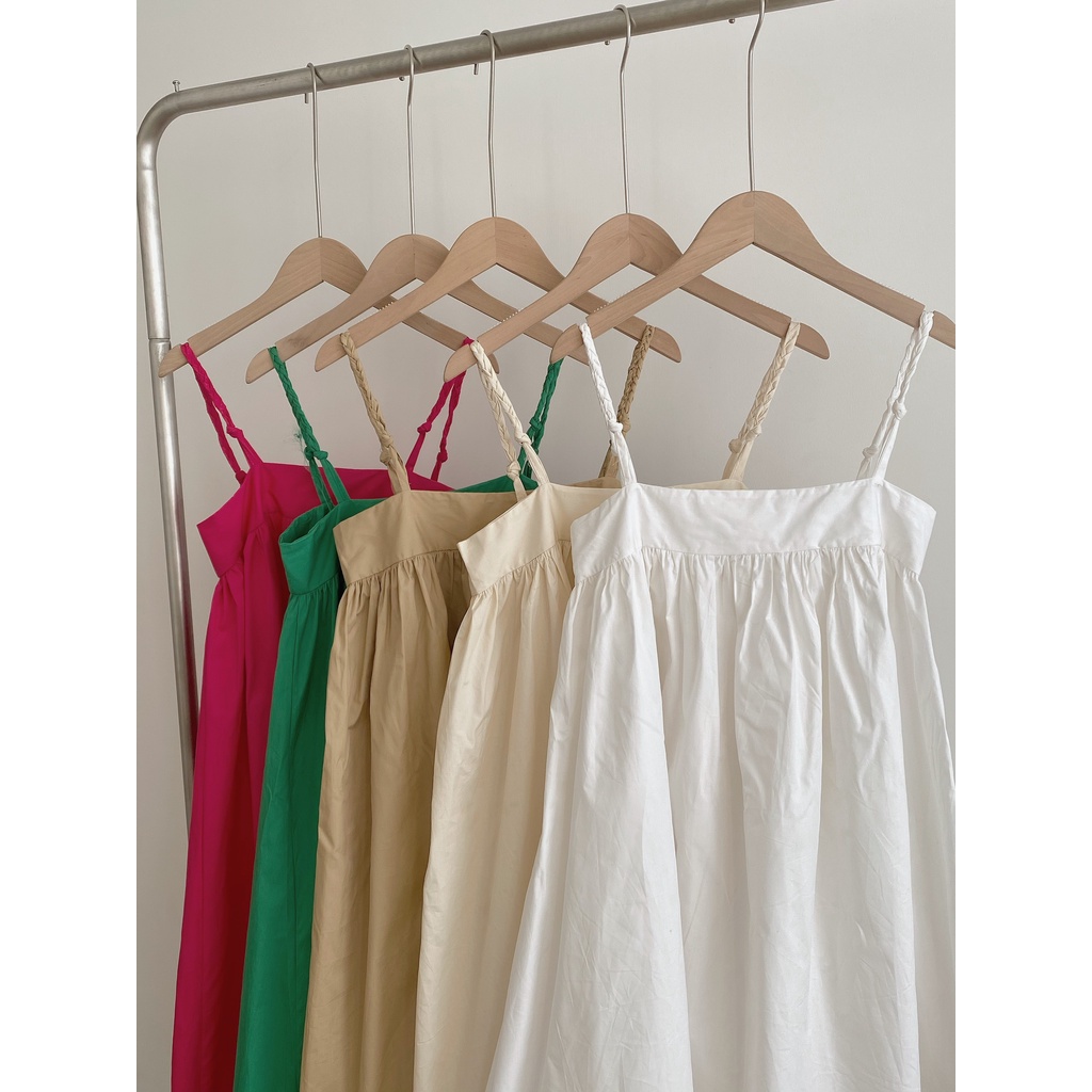 Váy babydoll 2 dây đan tết form xoè rộng mặc nhà, đi biển siêu hót. MIALA