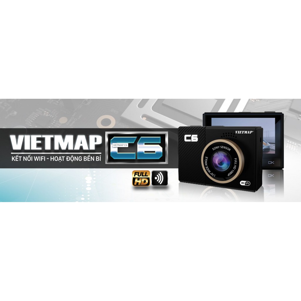 VietMap C6 - Camera Hành Trình Ô tô Có WiFi + Thẻ 64GB - HÀNG CHÍNH HÃNG