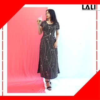 Đầm trung niên LALI maxi tay ngắn, váy trung niên dáng xòe dự tiệc cao cấp