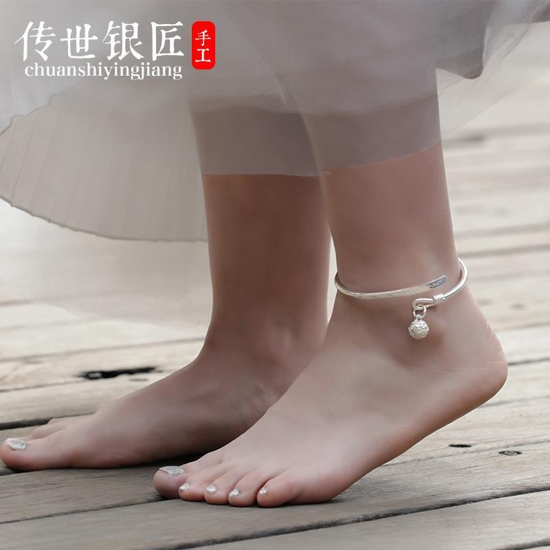 Lắc Chân Bạc S925 Dạng Đẩy Có Thể Điều Chỉnh Kích Thước Dành Cho Nữ