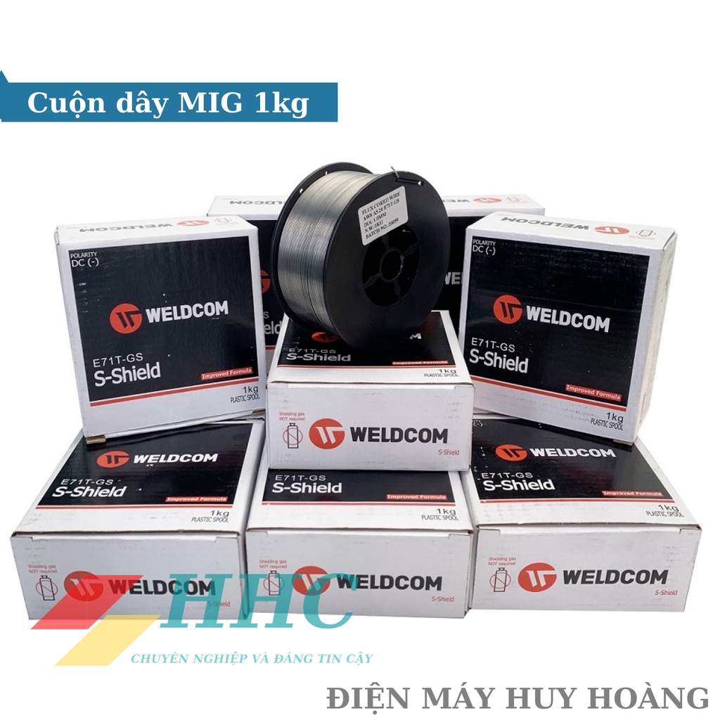 Cuộn dây hàn mig không dùng khí thương hiệu chính hãng Weldcom loại 1.0mm