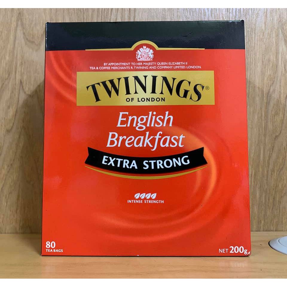 Trà túi lọc Twinings Of London English Breakfast Extra Strong - 80 gói (Dùng pha trà sữa, hồng trà,...)