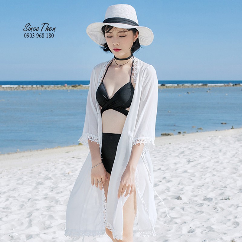 Áo choàng ren đi biển, Kimono voan mỏng xẻ tà quyến rũ - Since Then | BigBuy360 - bigbuy360.vn