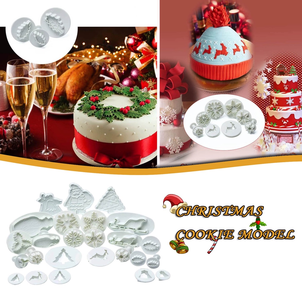 On sale DIY Hot Cocoa Cake Mold Christmas Fondant Cake Decoration Printing Mold Set