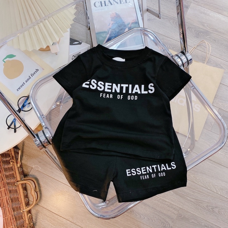 Đồ Bộ Cộc Tay Bé Trai, Bé Gái - Set Bộ Essentials Phiên Bản kid Cho Bé Cực Chất