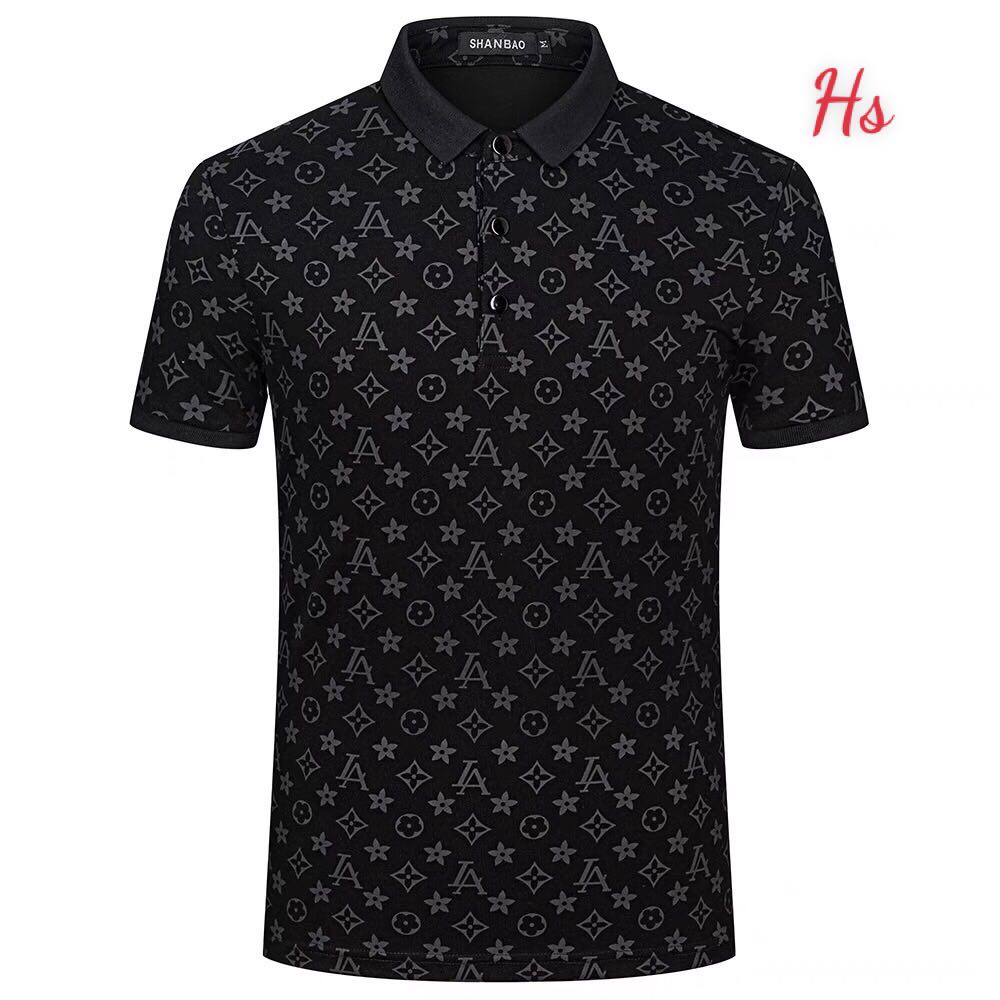 Áo polo cổ bẻ LV in kín - Form rộng to nam nữ HARIQUEEN