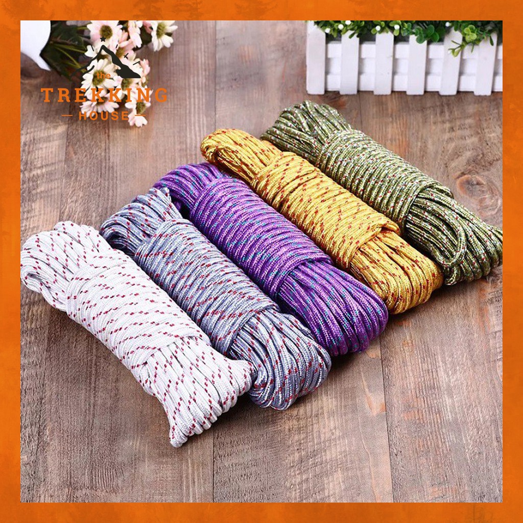 Cuộn dây dù đa năng nhiều màu, dây cột lều dã ngoại, dây phơi quần áo