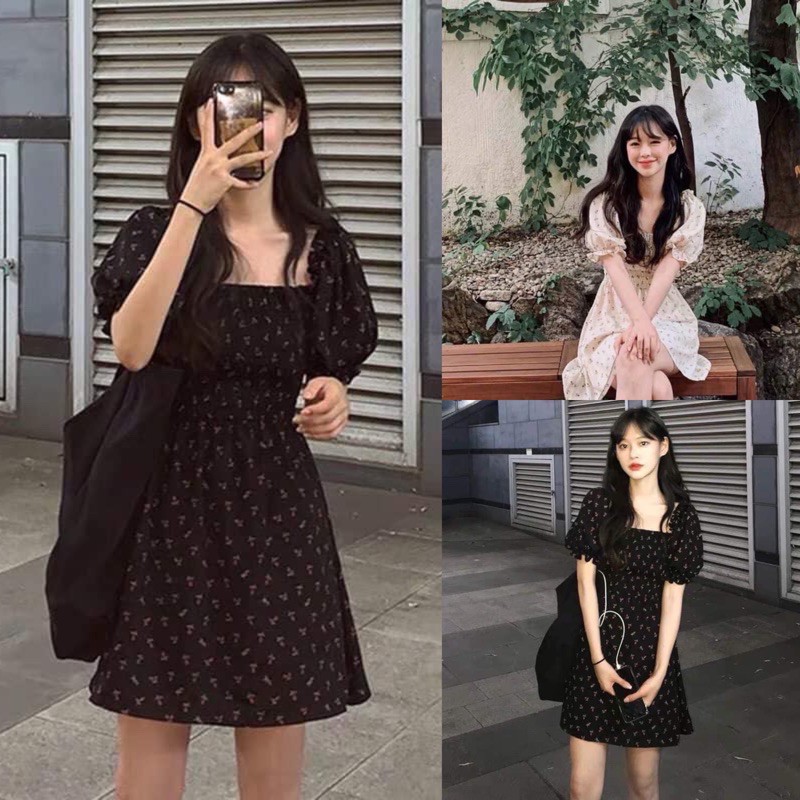 Váy chun eo bèo ngực mặc được hai kiểu - đầm tiểu thư vintage | BigBuy360 - bigbuy360.vn