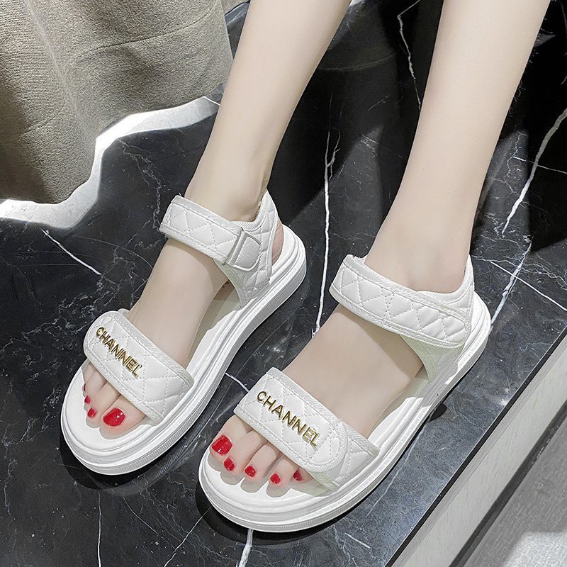 Dép Sandal chanel trần chỉ quai sau B46