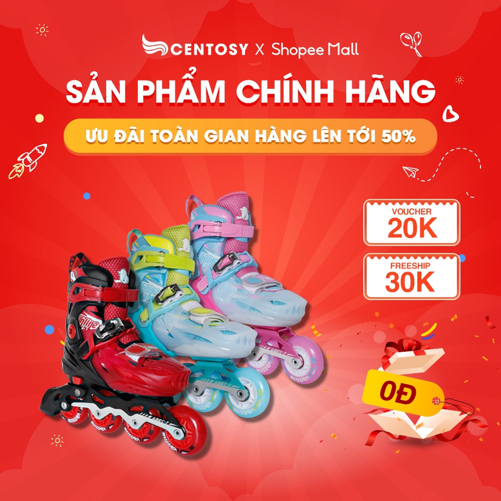 Giày Patin Trẻ Em Cao Cấp - Centosy Cougar 333 - Bánh Đèn Sáng, Phanh An Toàn