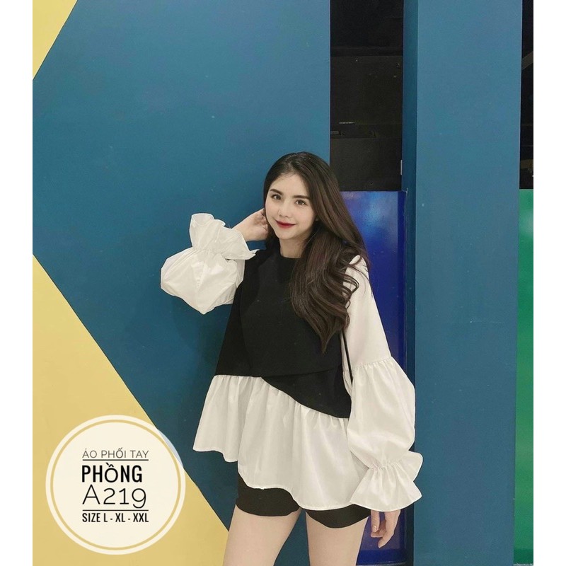 Bigsize Áo phối tay phồng A219