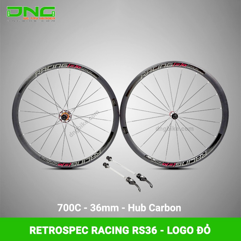 Vành bộ xe đạp đua Retrospec RACING RS36 700c 36mm Hub carbon