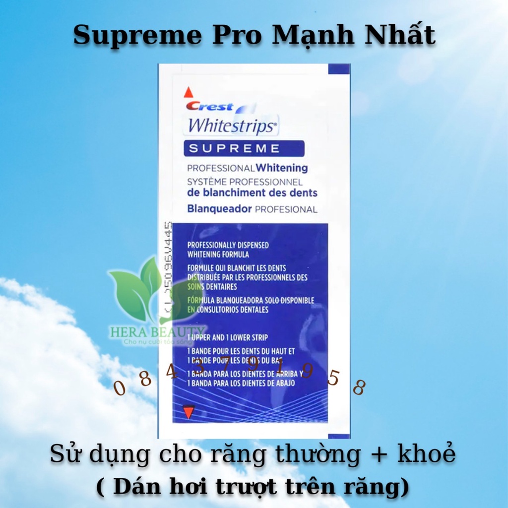 Miếng dán trắng răng Crest 3D White - Răng trắng sáng, an toàn cho men răng