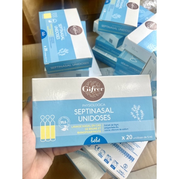 Nước Muối Sinh Lý Gifrer - Physiodose Pháp Tép Xanh/ Vàng Cho Bé Từ Sơ Sinh