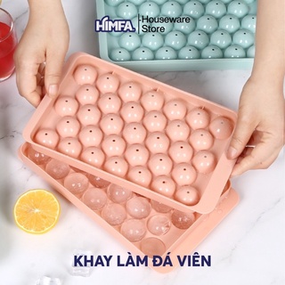 Khay làm đá, làm thạch 33 viên có nắp, khay đá tròn 33 viên himfa