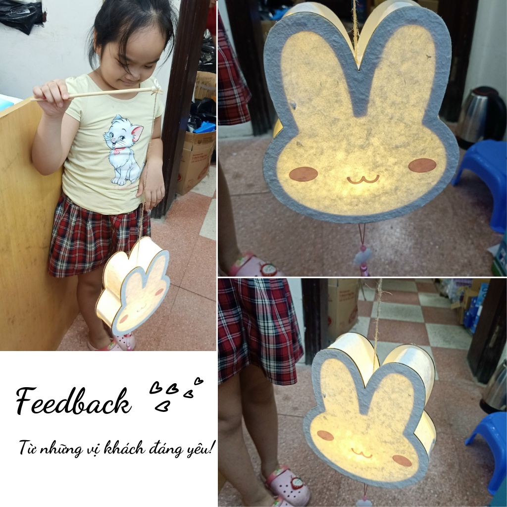 Đèn Lồng Cầm Tay, Đèn Lồng Thỏ Trẻ Em, Đèn Lồng Gỗ Handmade DIY Đồ Chơi Thông Minh, Decor, Sống Ảo CAO CẤP