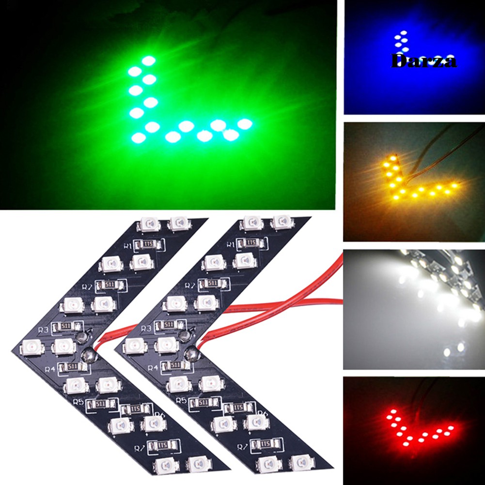 2 Đèn Led Xi Nhan 14 Smd Hình Mũi Tên Gắn Kính Chiếu Hậu Xe Hơi