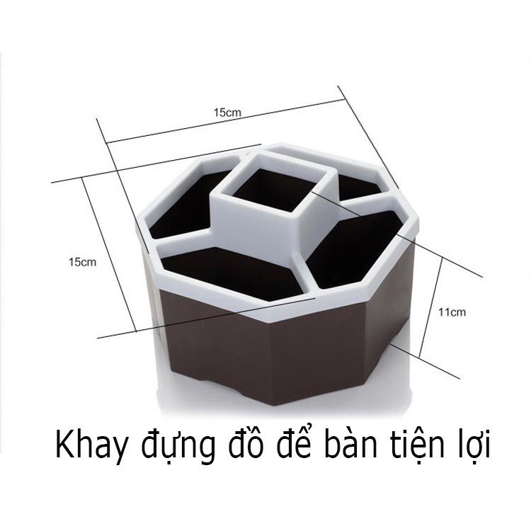Kệ khay hình lục giác đa năng để bàn Việt Nhật