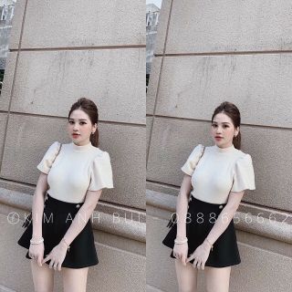 Áo Len Cộc Tay Bồng _ ÁO LEN TAY BỒNG kèm ảnh thật