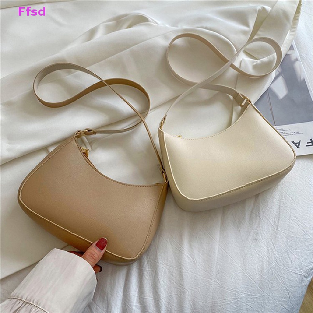 {Ffsd} Túi Xách Đeo Dưới Cánh Tay / Đeo Vai Màu Trơn Thời Trang Dành Cho Nữ * Bán Chạy