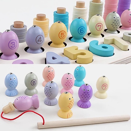 Bảng Câu Cá 3 trong 1-Đồ Chơi Số Đếm- Thả Cọc-- Đồ chơi trí tuệ