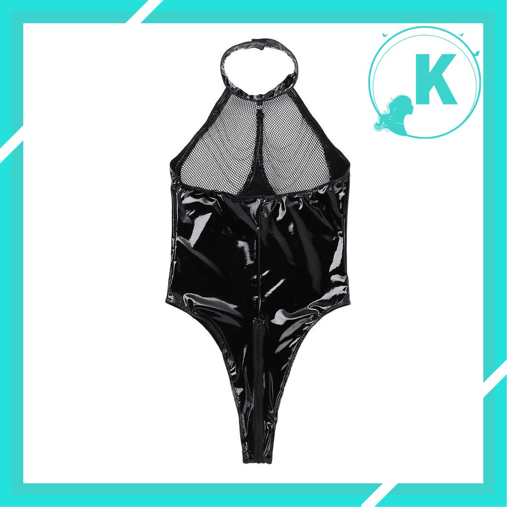 Đồ Ngủ Sexy Bodysuit Bó Sát Da Bóng Lưới Hở Ngực Khóa Kéo Đáy Gợi Cảm | BigBuy360 - bigbuy360.vn