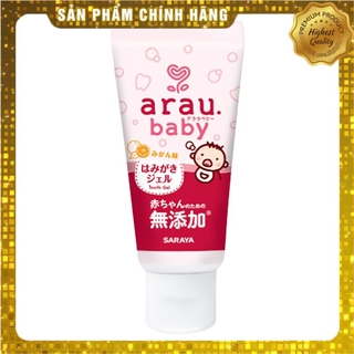 kem đánh răng thảo mộc dược liệu trẻ em nuốt được cho em bé dưới 3 tuổi  Arau Baby 35g