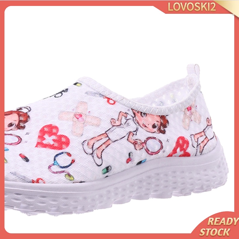 [LOVO] Nurse Doctor Women Sneakers Cosplay Slip On Mesh Cosplay Cartoon Shoes