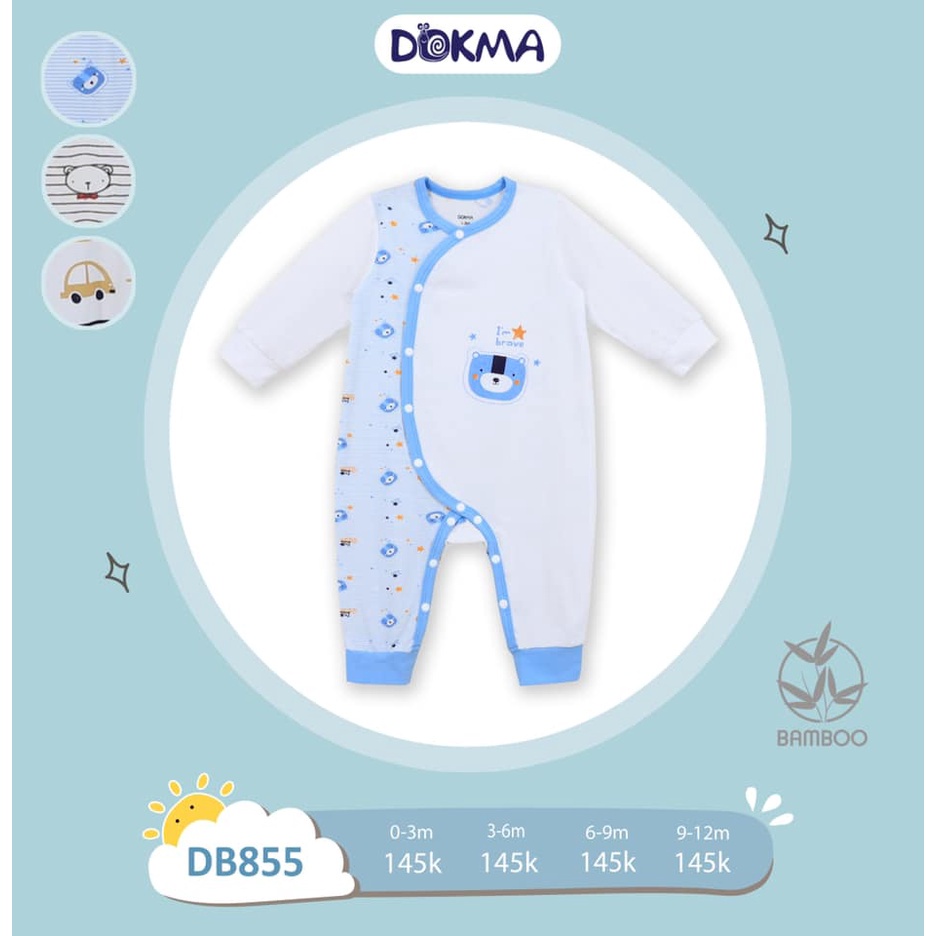 ✔️ 3-9M Body liền quần, bodysuit sợi tre Dokma DB855 - Babystore