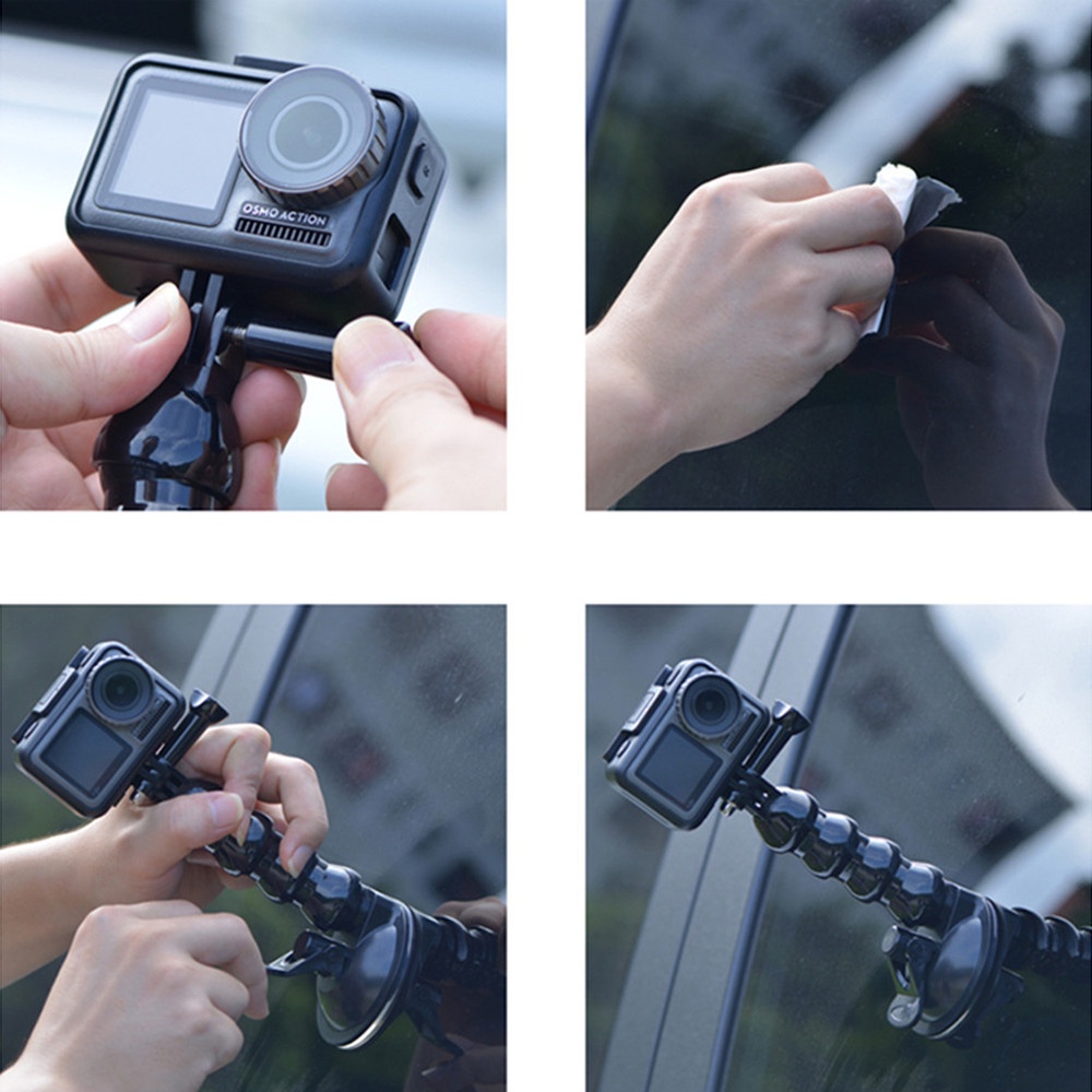 Giá đỡ điện thoại hít kính xe hơi, ô tô xoay 360 độ