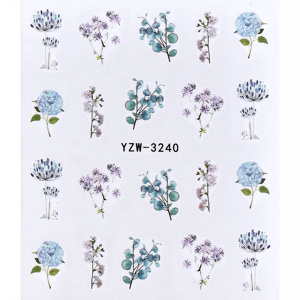 Miếng dán họa tiết hoa lá 3D dùng cho trang trí móng tay nghệ thuật