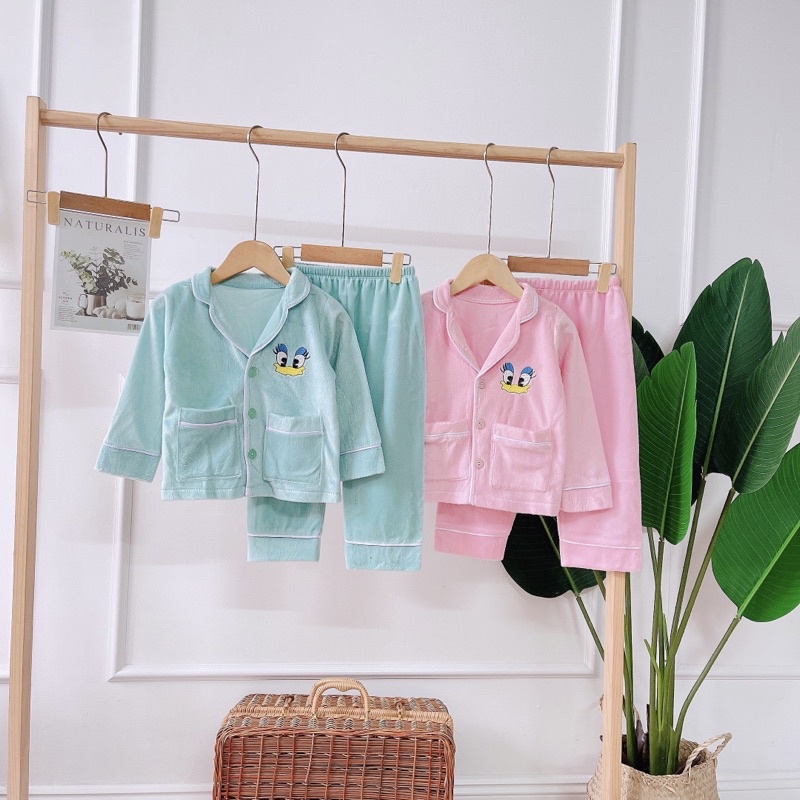 Set nỉ băng lông pizama cho bé