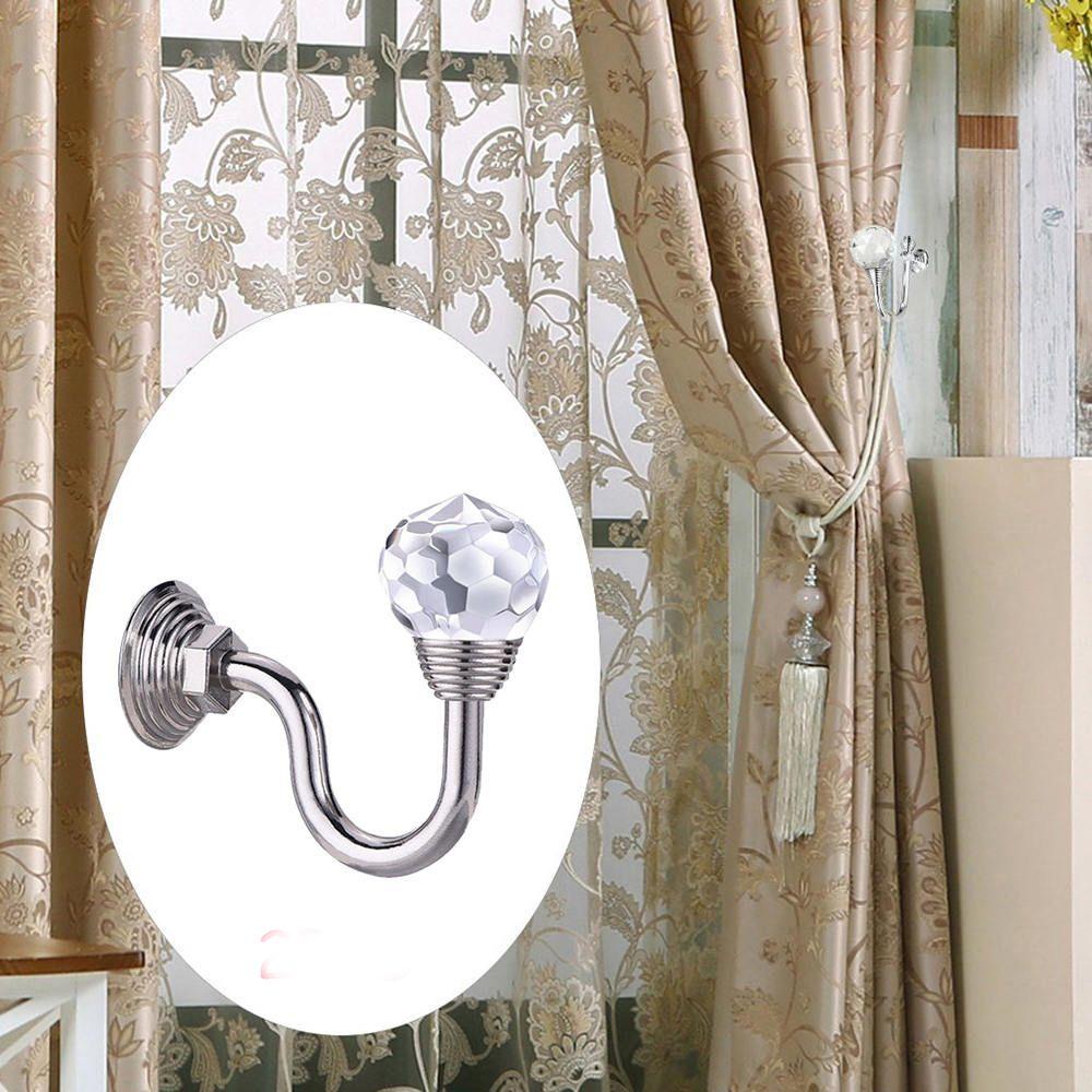 Set 2 Móc Treo Rèm Cửa Gắn Tường Phong Cách Vintage Thiết Thực Tiện Lợi Giá Đỡ