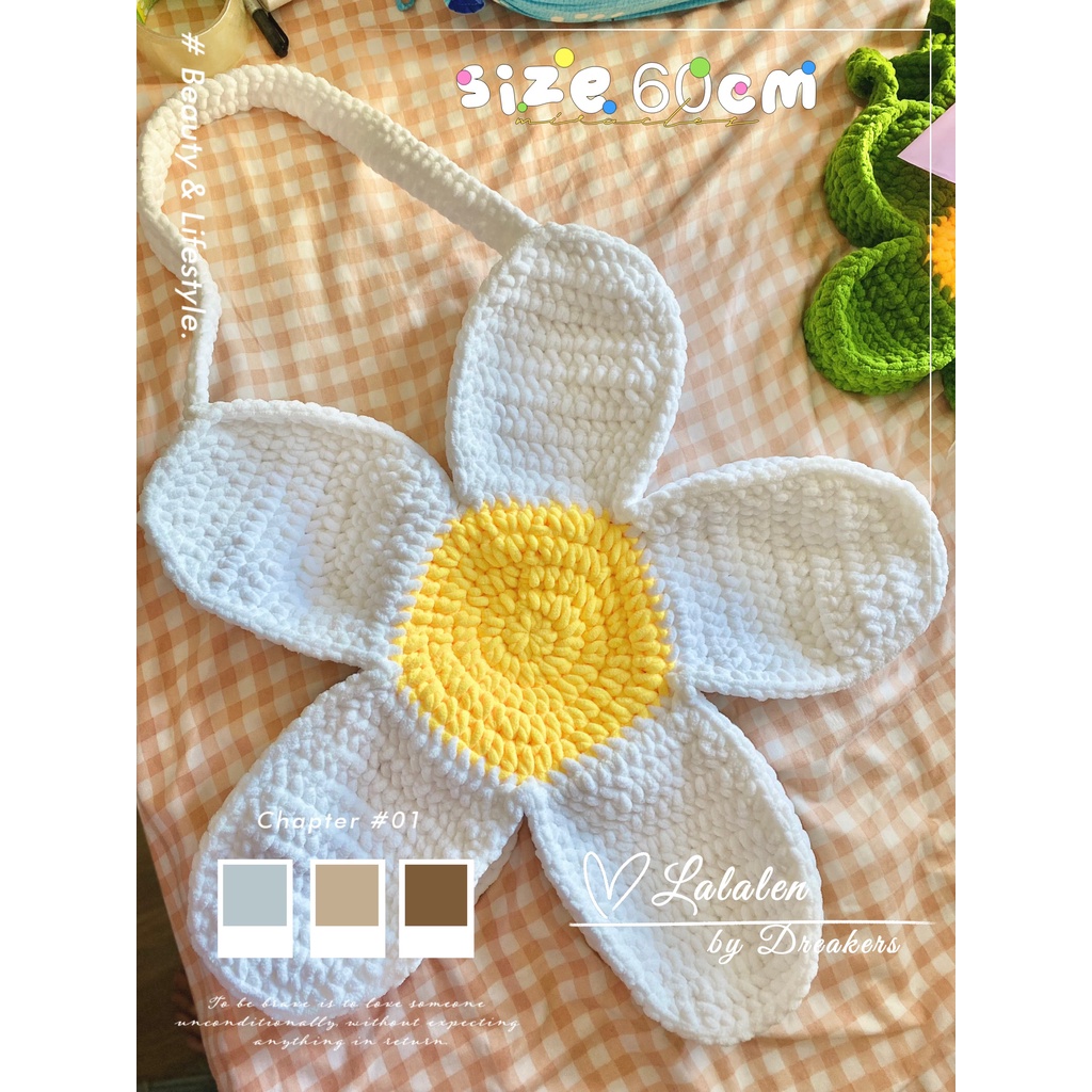 Túi Len Hoa Cúc - Flower Blooming Bag - Nhận mix màu theo yêu cầu