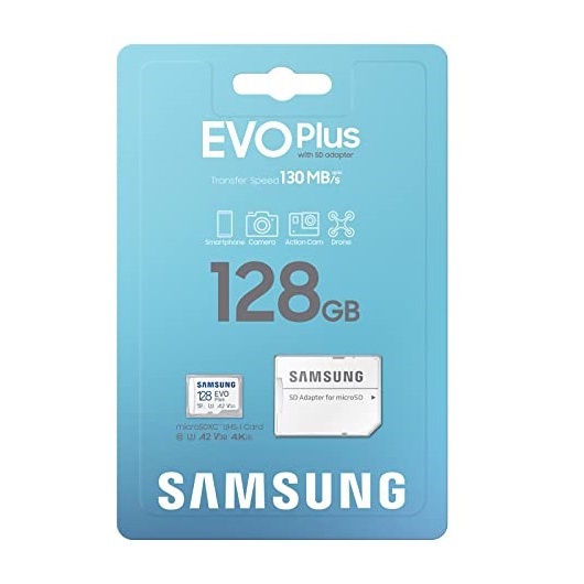 Thẻ nhớ MicroSDXC Samsung Evo Plus 128GB U3 4K R130MB/s W60MB/s kèm adapter box Hoa