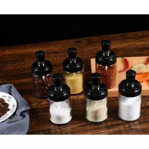 Hũ Đựng Gia Vị chống ẩm kèm thìa muỗng, lọ đựng gia vị thủy tinh 250ml | BigBuy360 - bigbuy360.vn