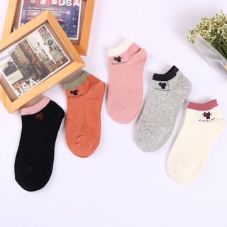 Tất Vớ Nữ Cổ Ngắn Hoạ Tiết Mèo Siêu Xinh