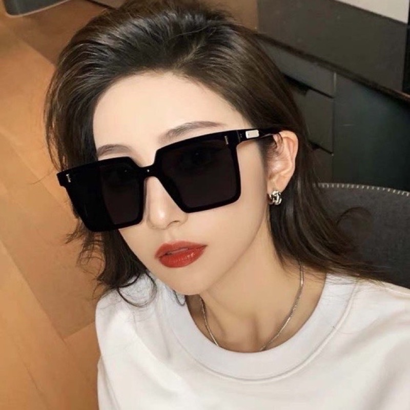 Kính mát nam nữ GM chuẩn UV400, kính râm cao cấp vuông bản lớn 1142 chống ánh sáng xanh, UV400 Jolie eyewear