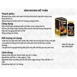 Sâm nhung bổ thận NCT3