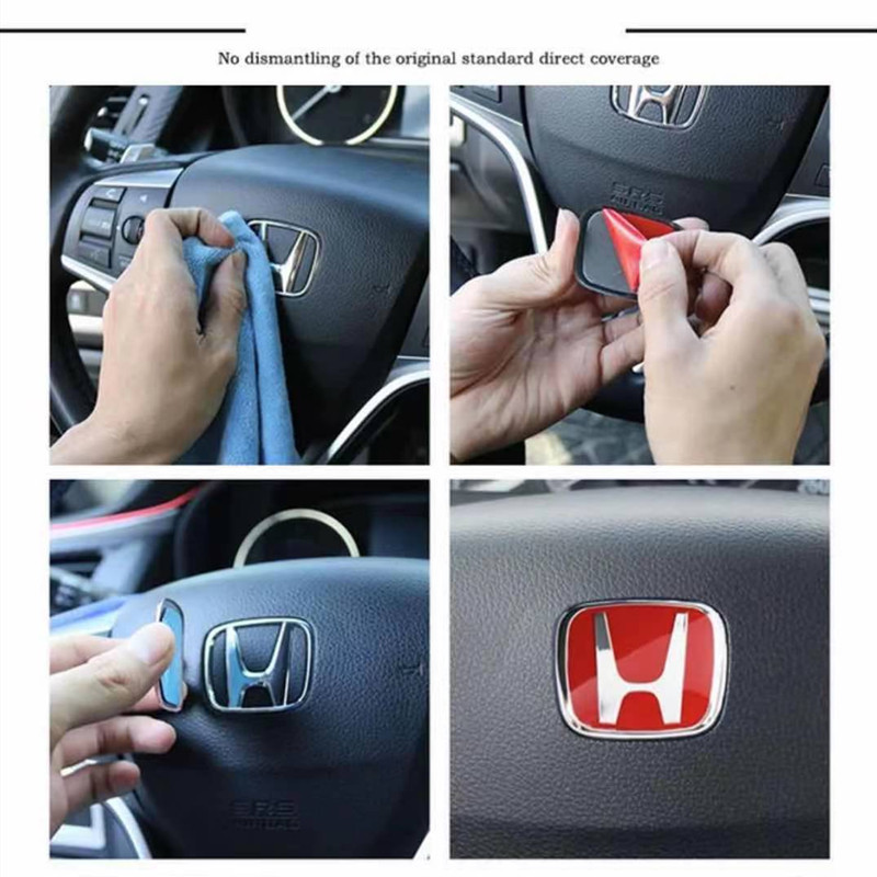 1 Logo Trang Trí Vô Lăng Xe Hơi Honda Civic Accord City Crv