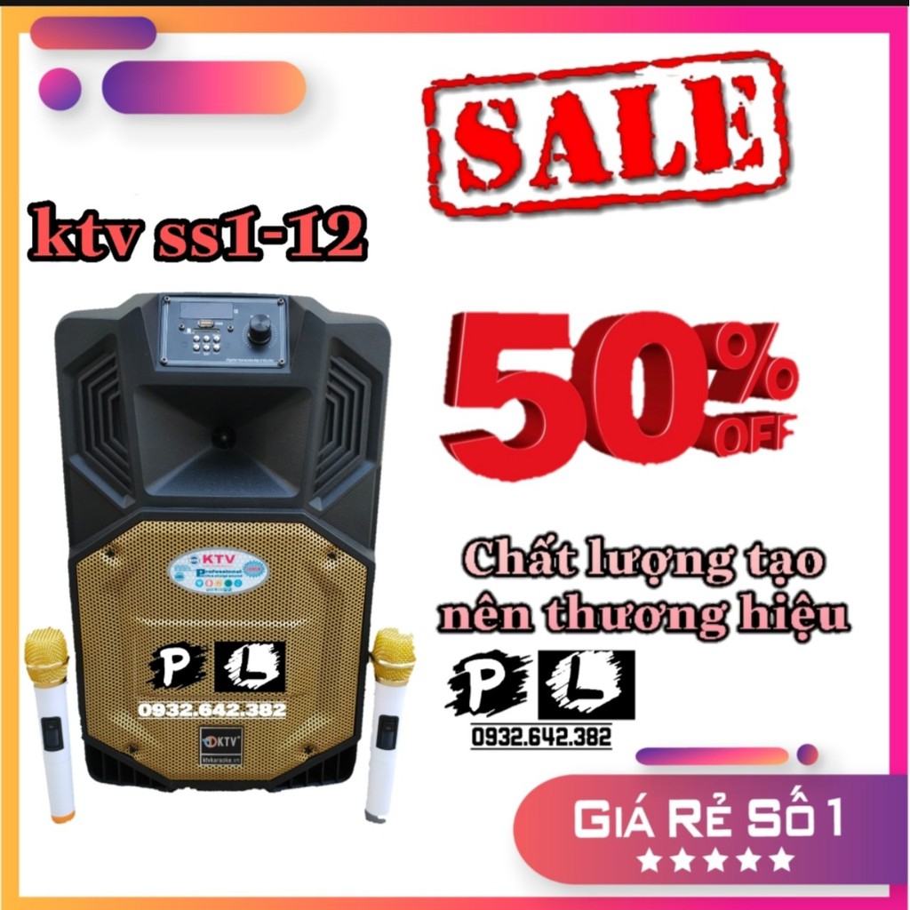 Loa kéo karaoke ktv ss1-12 bass 3 tất tặng 2 micro không dây