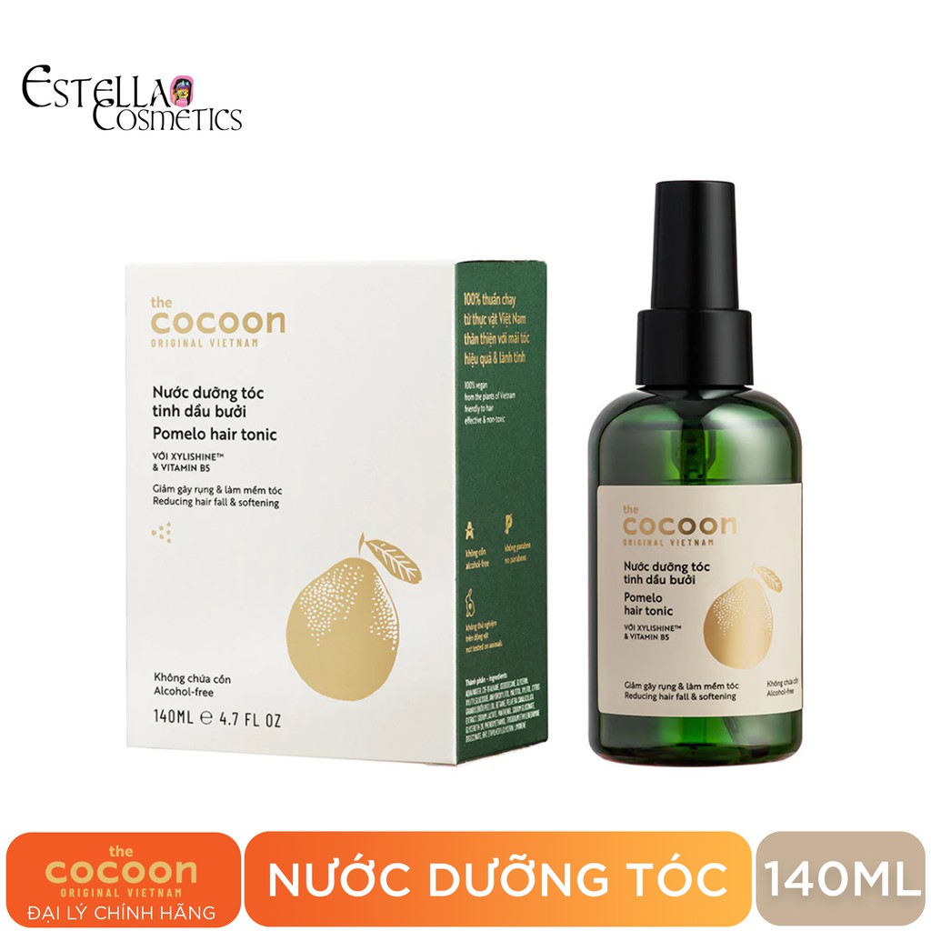 Nước Dưỡng Tóc Tinh Dầu Bưởi Giảm Gãy Rụng Cocoon Pomelo Hair Tonic 140ml