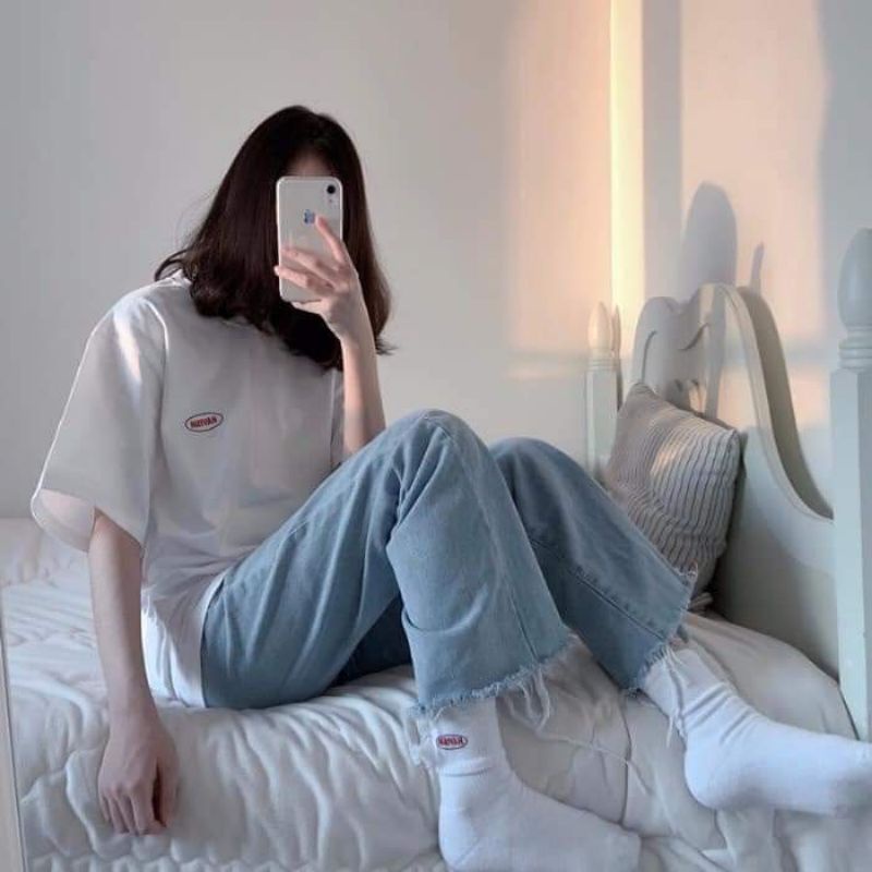 Áo thun nữ tay lỡ form rộng unisex HAVISM