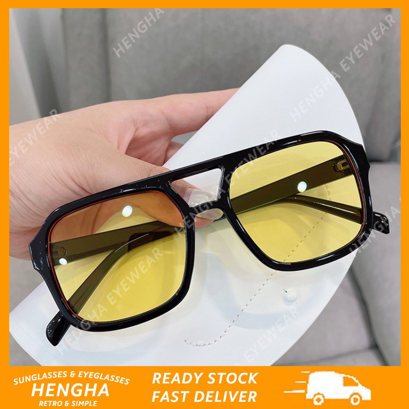 Kính Mát Gọng Vuông Đôi Chống Tia UV Thời Trang