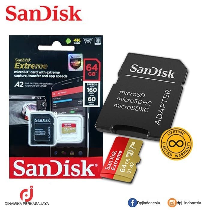 Micro Sd Sandisk A2 Uhs-I 64gb 160mb / S